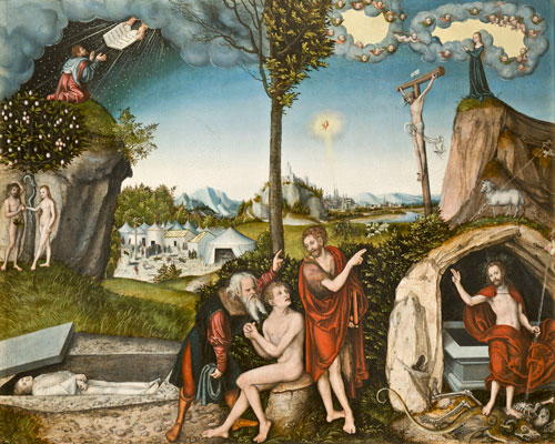 Mit „Gesetz und Gnade“ schuf Lucas Cranach der Ältere im Jahr 1529 ein idealtypisches Bild der Reformation.