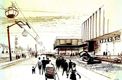 Entwurf von Miroslav Řepa und Alexandr Pýcha für den tschechoslowakischen Pavillon bei der Expo in Montreal, 1966