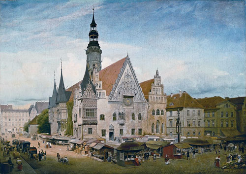 Eduard Gaertners „Ansicht vom Rathaus zu Breslau“