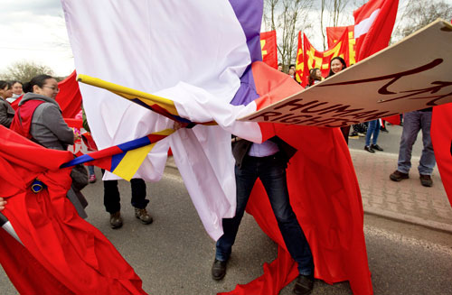 Flagge bekennen: Michal Šula nahm die Proteste gegen den chinesischen Präsidenten auf und gewann damit den Hauptpreis.