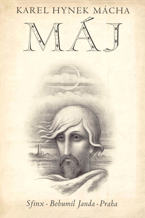 Illustrierte Buchseite zum Mácha-Epos „Máj“