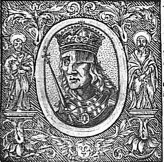 Porträt von König Wenzel I. (Holzschnitt aus der Barockzeit)
