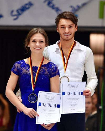 Polizoakis und Lorenz holten im Dezember 2017 den dritten deutschen Meistertitel in Folge.