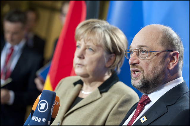 Bundeskanzlerin Angela Merkel und der damalige Präsident des Europäischen Parlaments im Januar 2012 © European Parliament, CC BY-NC-ND 2.0